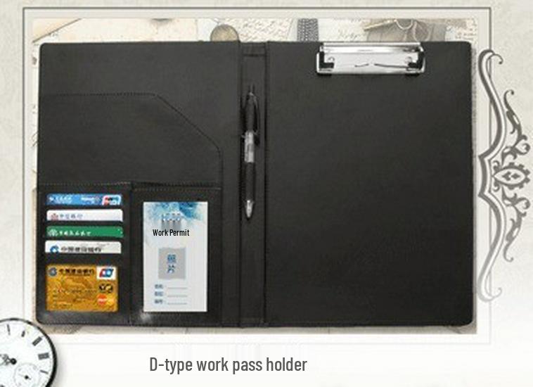 Multi-Functional A4 Leather Document Organizer with Zippered Compartment and Three-Ring Binder