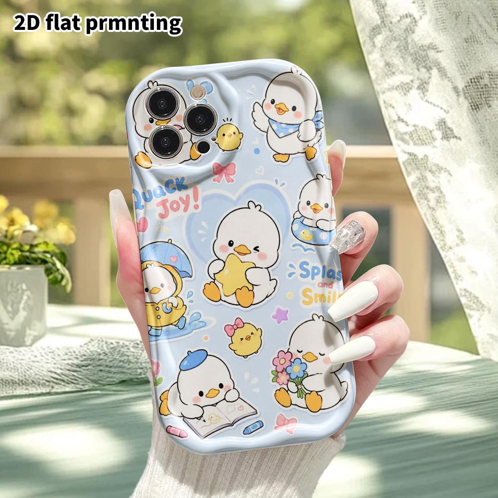 Phone Case: 2D Flat Design Suitable for iPhone 18, 17, 16, 15, 14, 13 Pro Protective Case, Little White Duck, Perfect Holiday Gift for Christmas and H