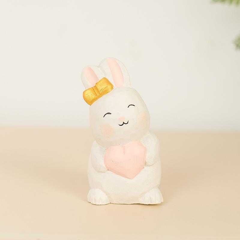

Wooden Crafts - Rabbit Decorations, Wooden Carved Rabbit Ornaments for Home Entryway, Sideboard & TV Stand, Ideal As Gifts