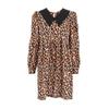 Fashion Leopard Print Print Dress Retro Street Long Sleeve Short Dress Sexy Waist Trimming Sexy Wind