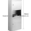 Recessed Stainless Steel Hand Paper Box with Trash Can for Hotels and Offices