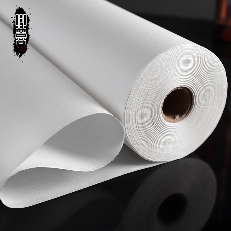 Hundred-Meter Long Scroll Calligraphy Paper, Thickened Half-Ripe and Ripe Xuan for Ink Wash Painting and Calligraphy