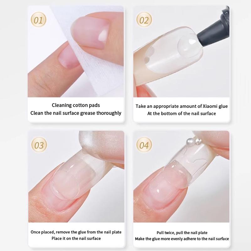 Quick Drying Solid Nail Glue With Remover For Press On Nails Tips No Need For Uv Lamp Long Lasting Fake Nails Glue