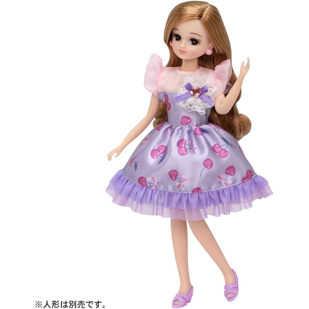 Takara Tomy Licca-chan Dress LW-03 Sweet Cherry Doll Outfit for Pretend Play Ages 3+ Toy