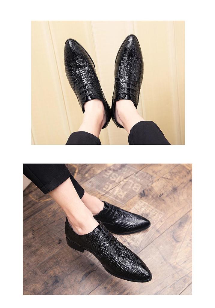Men's Large Size Pointed Toe Leather Loafers - Hair Stylist Casual British Style