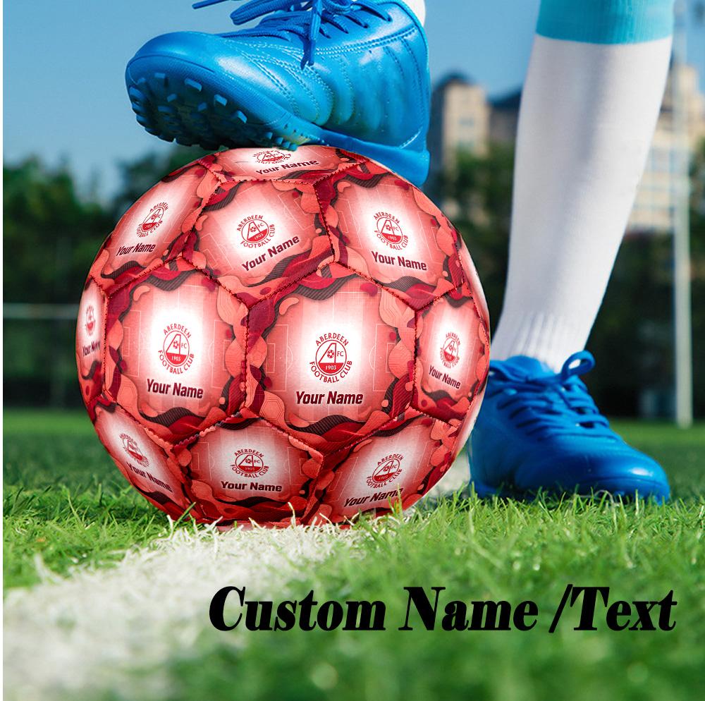 Size 5 Football Custom Name Text, Outdoor Training Soccer BallAberdeen FC