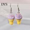 Women Dangle Earrings 1 Pair Cute Ice Cream Earrings, Fun Imitation Party Food Drop Summer Jewelry Gifts for Girls Ear