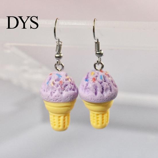 Women Dangle Earrings 1 Pair Cute Ice Cream Earrings, Fun Imitation Party Food Drop Summer Jewelry Gifts for Girls Ear