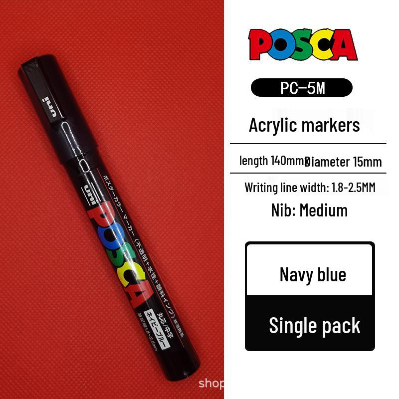 Mitsubishi POSCA PC-5M Wasserbasierter Poster- & Graffiti-Stift, Mittlere Spitze (1,8-2,5 mm), 17 Farben
