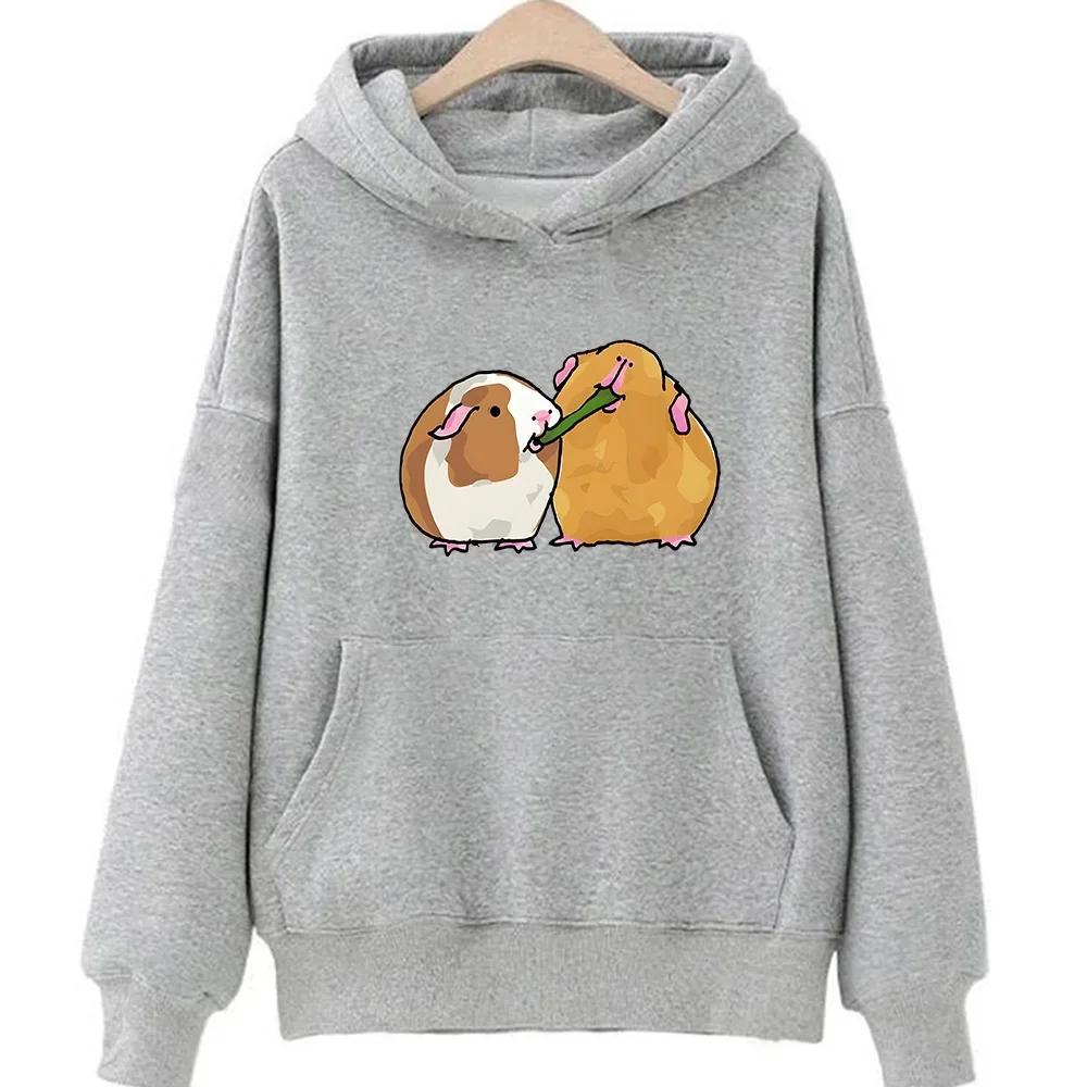Guinea Pig Printing Hoodie Cute Kawaii Animal Clothes Autumn Fleece Hoodie Men Sweatshirt Slight Long Sleeve Tops