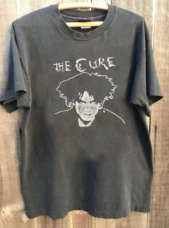 Vtg The Cure Robert Smith Face classic charcoal T-shirt QT6509 XXXXL