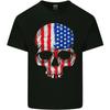 USA Skull America Stars and Stripes Flag Biker Kids T-Shirt Childrens