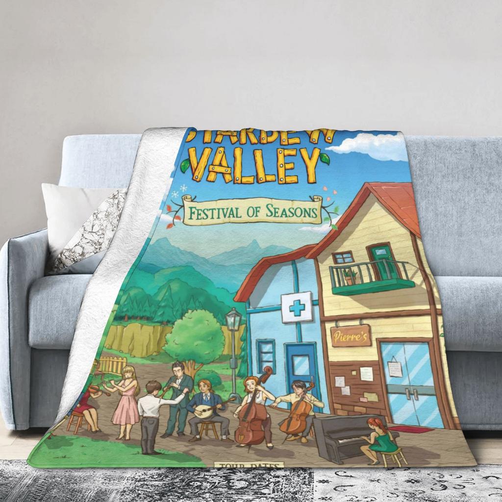 Stardew Valley Greenhouse Flannel Blankets Winter  Soft Throw Blanket for Kids Adult Couch Chair Aesthetic Bedspread Sofa Cover