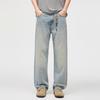 Spring and Summer Light Blue Jeans Men's Versatile Loose Straight Trendy Brand High-end Casual Washed Long Pants