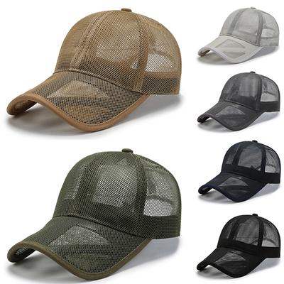 Letnia czapka baseballowa z pełnej siatki Unisex czapka Trucker Czapki Trucker Czapki męskie Czapka wędkarska Szybkoschnąca czapka golfowa do biegania Regulowana czapka typu snapback