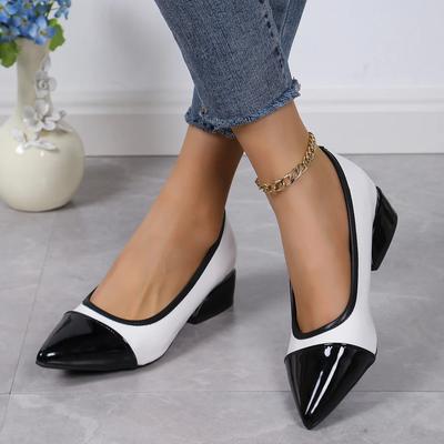 Women Pumps Spring Autumn Square Heels Breathable Pointed Toes Non Slip Sole Fashion Work Wedding Shoes Zapatillas Mujer