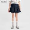 Balabala Girls' Sweet Plaid Skirt with Bow