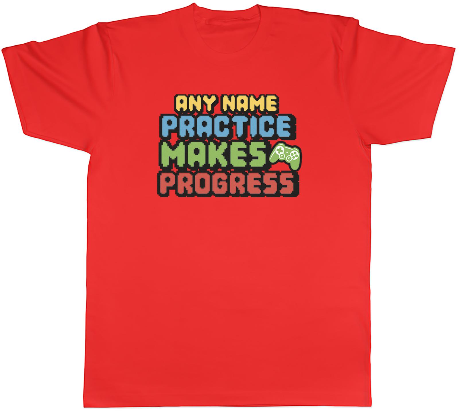 Personalised Practice Makes Perfect Video Gaming Unisexs TShirt Tee Gift Top S