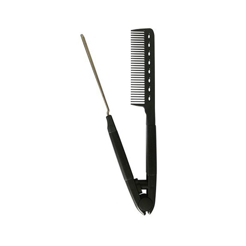 Flat Comb Straightening Comb Salon Hair Brush Combs Hairdressing Styling Hair Straightener V-Shaped Straight Comb Straightener чёрный