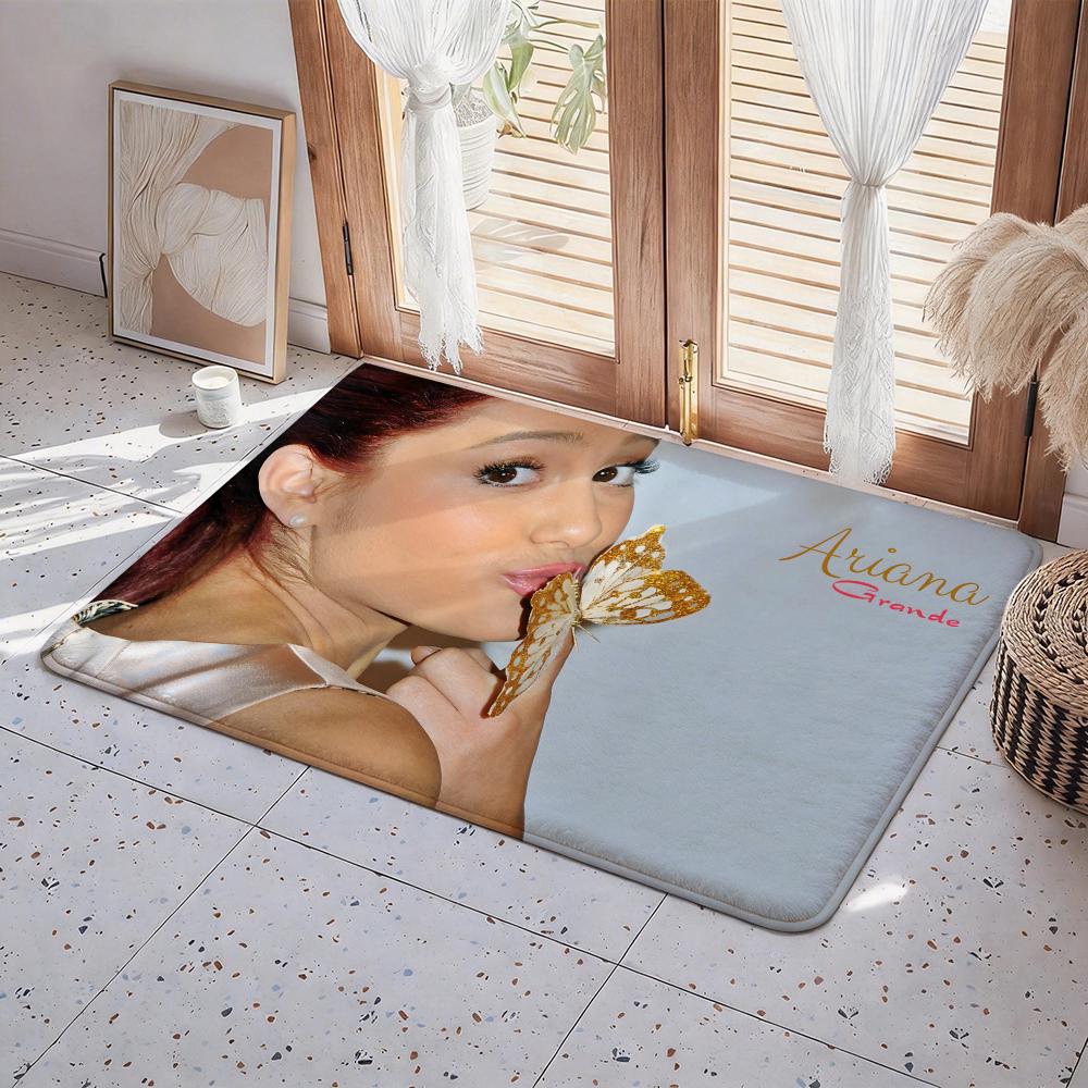 A Ariana G Grande Singer Floor Mat Eco Flannel Doormat Non Slip Odorless Indoor Floor Rug Soft Short Plush Home Mat