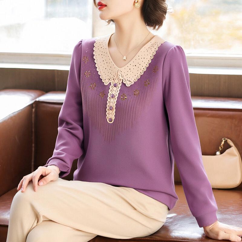 

Женская однотонная футболка с длинным рукавом для осени/зимы 4XL