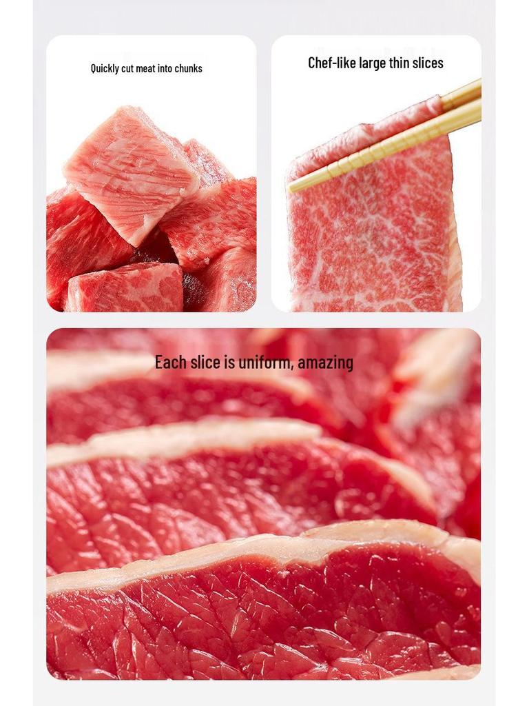 Effortless Meat Slicer for Fresh Beef - Easy To Clean, Perfect for Home Kitchens