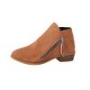 Winter Large Size Pointed Side Zipper Low Heel Short Boots Suede Martin Boots Women