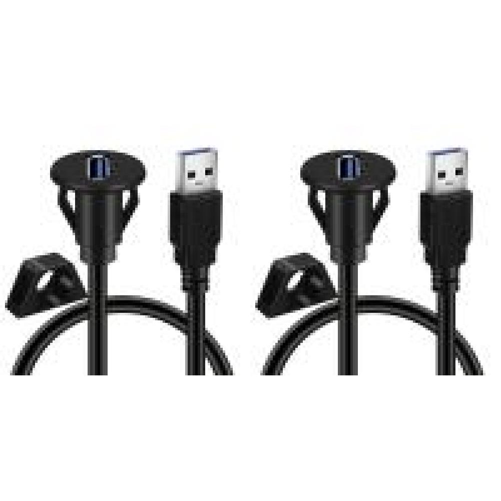 

1M USB 3.0 Male To Female Flush Mount Extension Cable 5Gbps for Car Dashboard