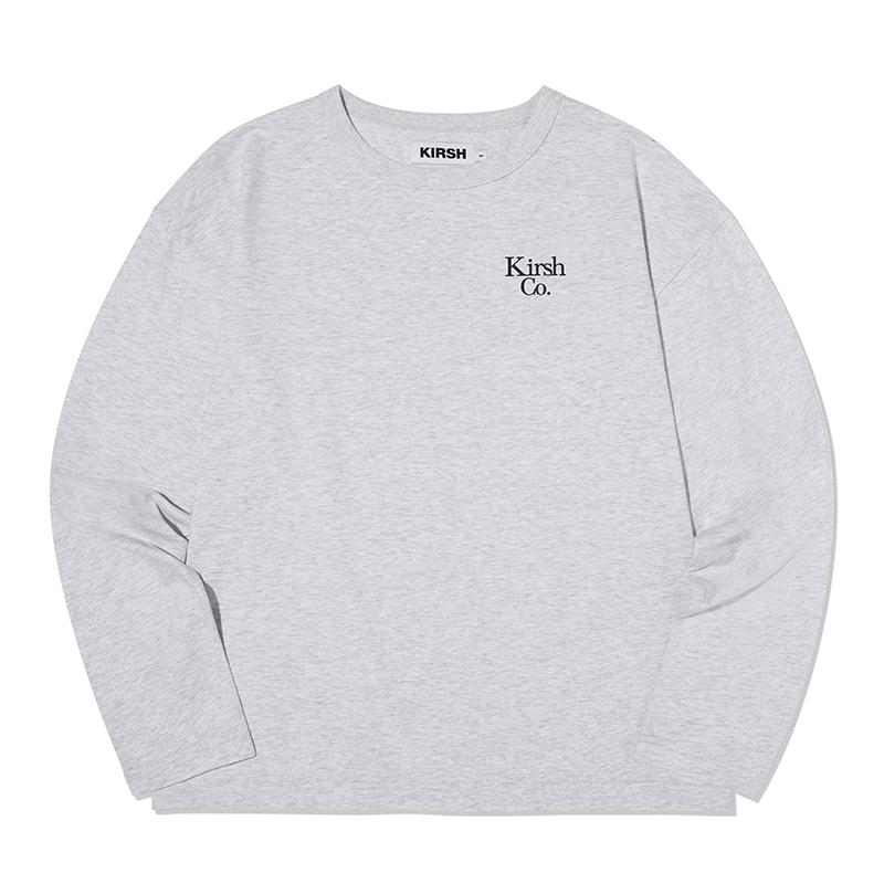 KIRSH Uni Wording Logo Long Sleeve [Melange Gray]