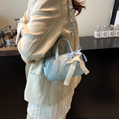 Premium Bag Women's Spring and Summer New Fashion Messenger Bag Casual Portable Bowling Bag