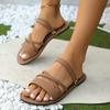 Women's Casual Beach Sandals Summer New Versatile Roman Slippers Comfortable Flat Bottomed Vacation Shoes Slides