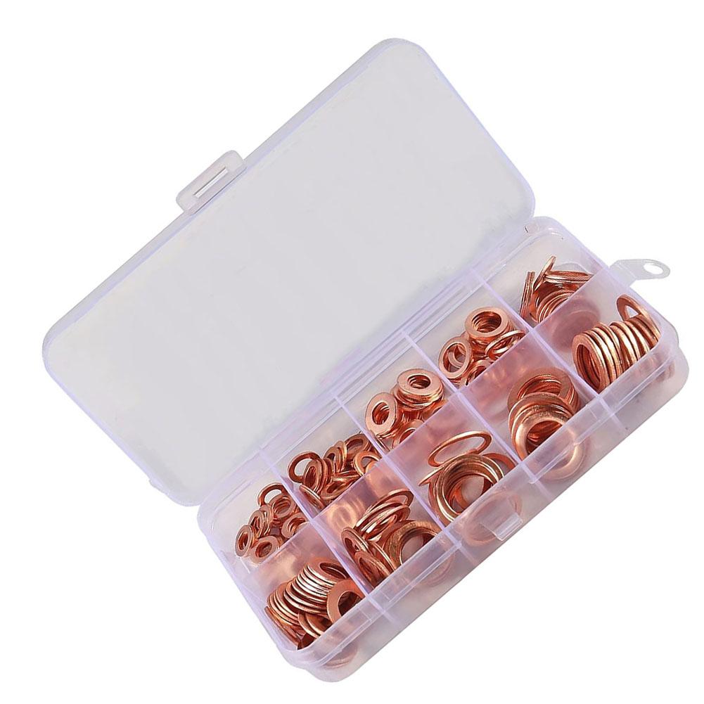 Copper Washer Flat Ring Seal Gasket Set Heat Resistance High Hardness