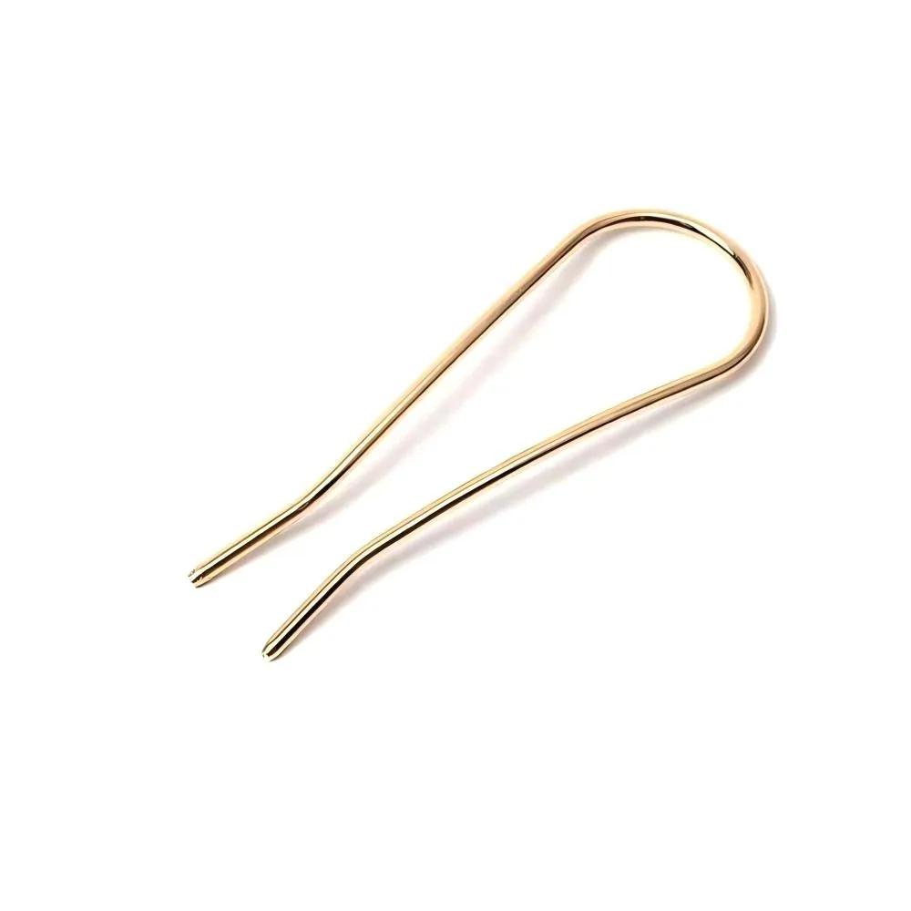 Simple Elegant U-Shaped Hairpin Gold Color French Hair Sticks Clips Long Thick Updo Bun Jewelry Accessories For Women Gift