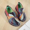 Spring New Flat-soled Women's Shoes Color Matching Leather Women's Single Shoes Casual Large-size Shoes