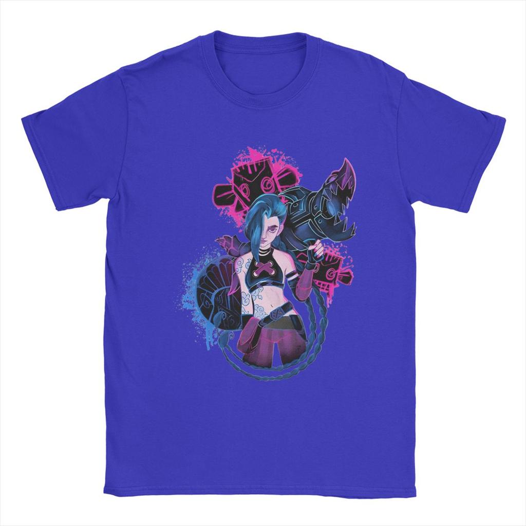 Jinx Arcane Game T Shirt Men Cotton Amazing T-Shirt O Neck Tees Short Sleeve Clothes Summer