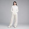 Anta All-Weather Series Solid Color Slim Fit Knitted Fleece Hooded Jacket Women Jackets Gardenia-White 162410702-1