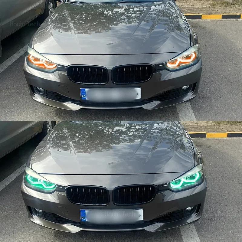 For BMW 3 Series F30 F31 F34 F35 M3 2011-2016 RGB Multi Colors M4 Style Light Rings APP Control DRL LED Angel Eyes Kit
