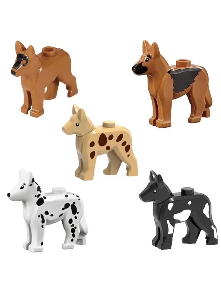 10pcs Building Block Animal MOC Part Dogs Wolfhound Dalmatians  Military Scene Accessories Compatible with  Part