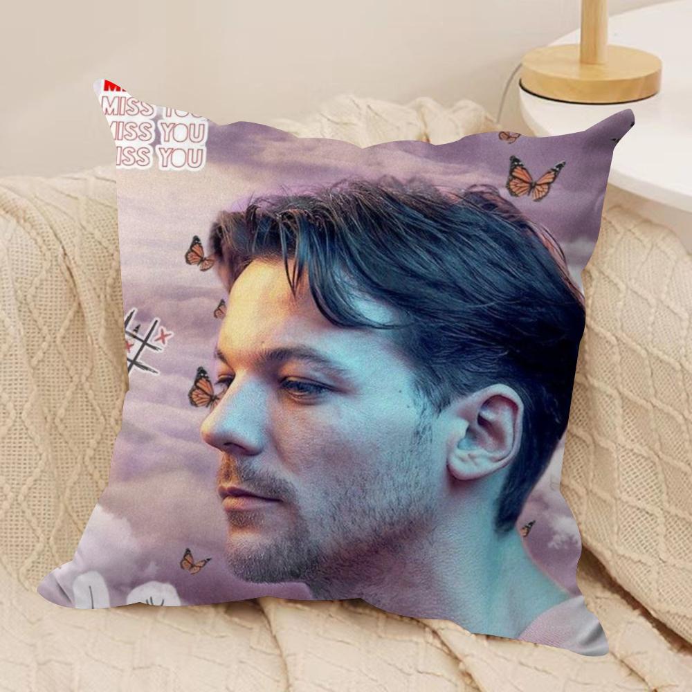 Louis Singer Tomlinsons Kissenbezug Seidiger Kurzer Plüsch Beidseitig Bedruckter Kissenbezug für Sofa Alle Jahreszeiten Heimdekoration Geschenk