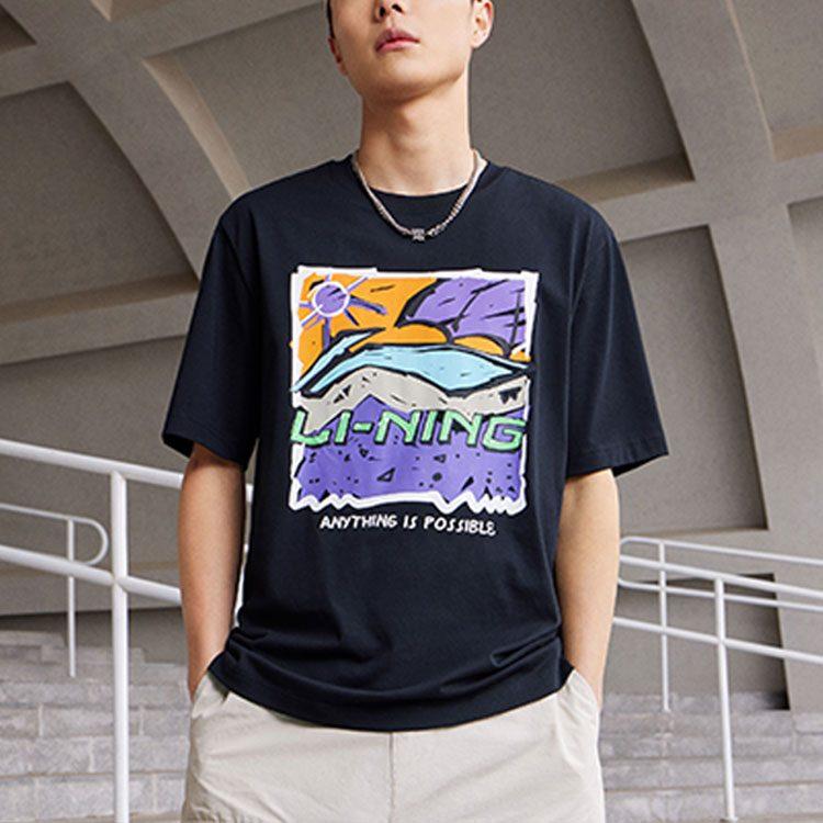 Li Ning Sports Fashion Collection T Shirt Unisex Black AHST543-2