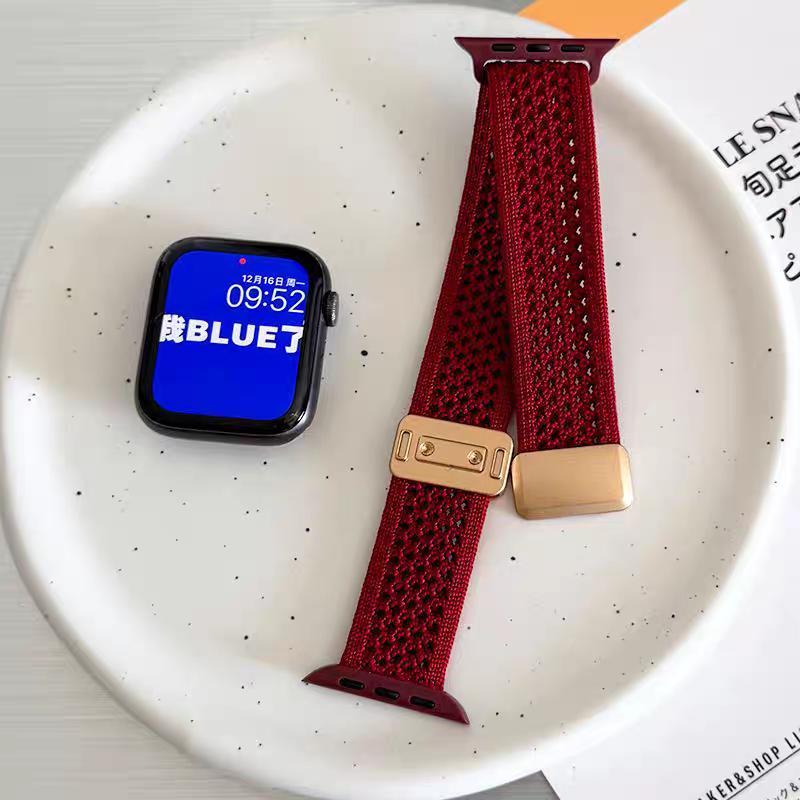 Nylon Woven Magnetic Watch Band For 49mm 46mm 45mm 44 42 41mm Men'S Women'S Knitted Nylon Watch Band for IWatch Series 10 9 8 7