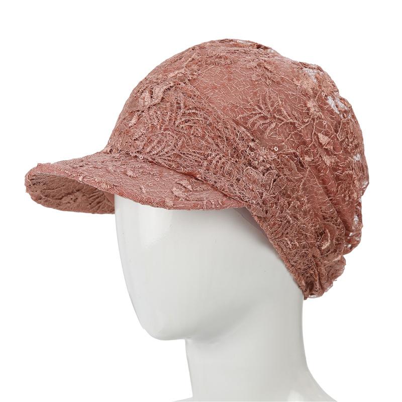 Мама Седые Волосы Хиджаб Шляпа Женская Кружевная Сетчатая Бабушка Солнцезащитная Солнцезащитная Берет M(56-58cm)