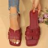 Large Size 43 Flat Bottom Cool Slippers New Casual Wear Simple Fashion Round Head Vacation Beach Sandals
