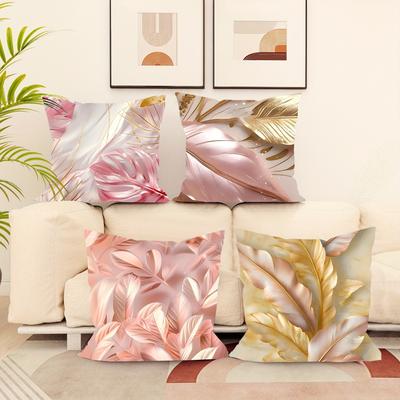Vintage Blattmuster Heimdeko Kissenbezug Schlafzimmer Wohnzimmer Sofadekoration Polyester Kissenhülle mit Reißverschluss