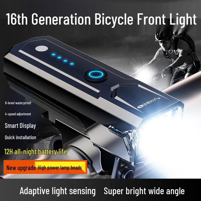 

Rechargeable Rainproof Bicycle Headlight with Long Battery for Night Riding