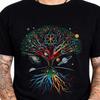 Tree of Life T-Shirt Sacred Geometry Yoga Meditation Spiritual Cosmic Tee.