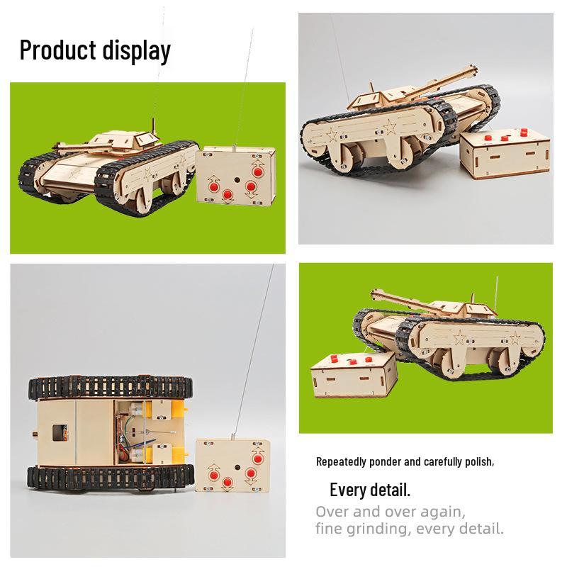 DIY Remote Control Tank Kit for Kids - Educational Building Blocks & Physics Model