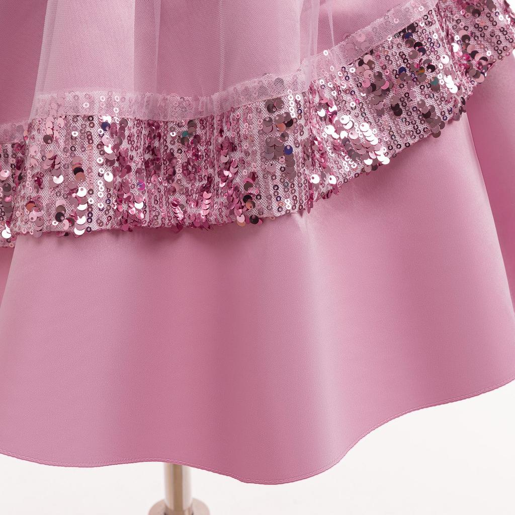Girls' Holiday Sequined Princess Dress for Parties and Performances