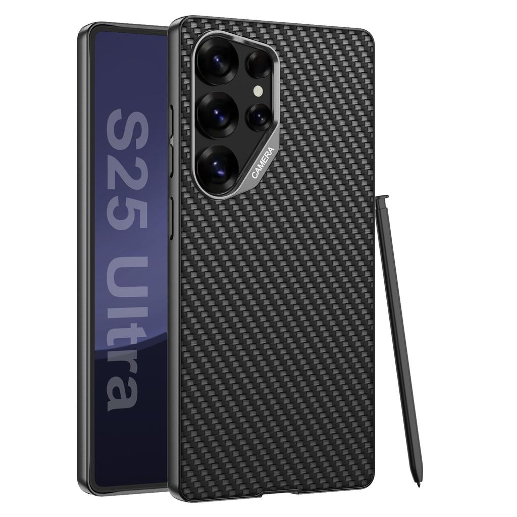 Suitable for Samsung S25Ultra Mobile Phone Case Carbon Fiber Leather Mobile Phone Case S25u Matte Advanced Sense Protection Case
