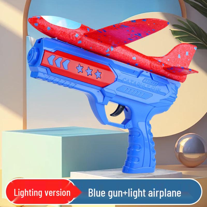 Luminous Foam Ejection Airplane Gun Toy for Kids - Outdoor Gliding Boomerang Model